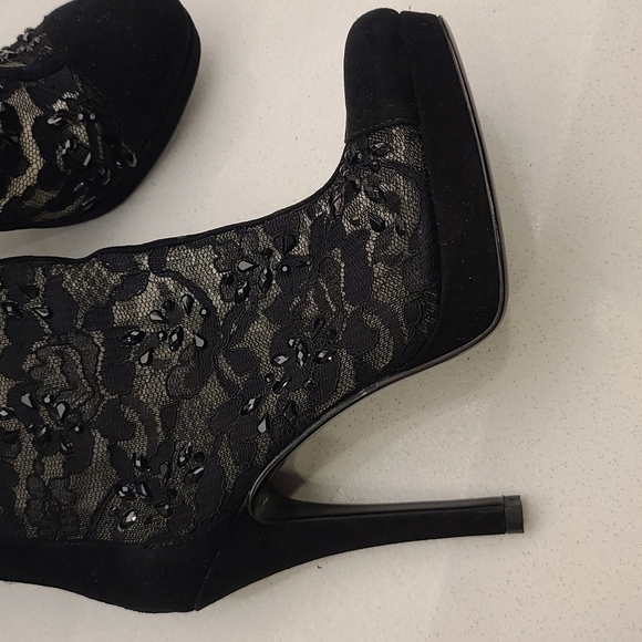 LACE suede short dress Lace boots EUR 37 or US 6.5 - Picture 9 of 10